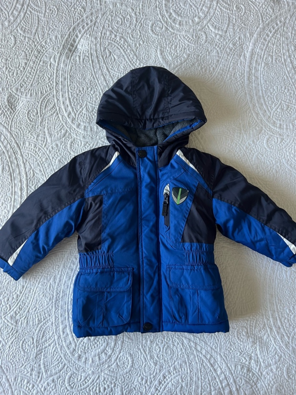 London Fog Blue & Navy Hooded Kids winter Jacket